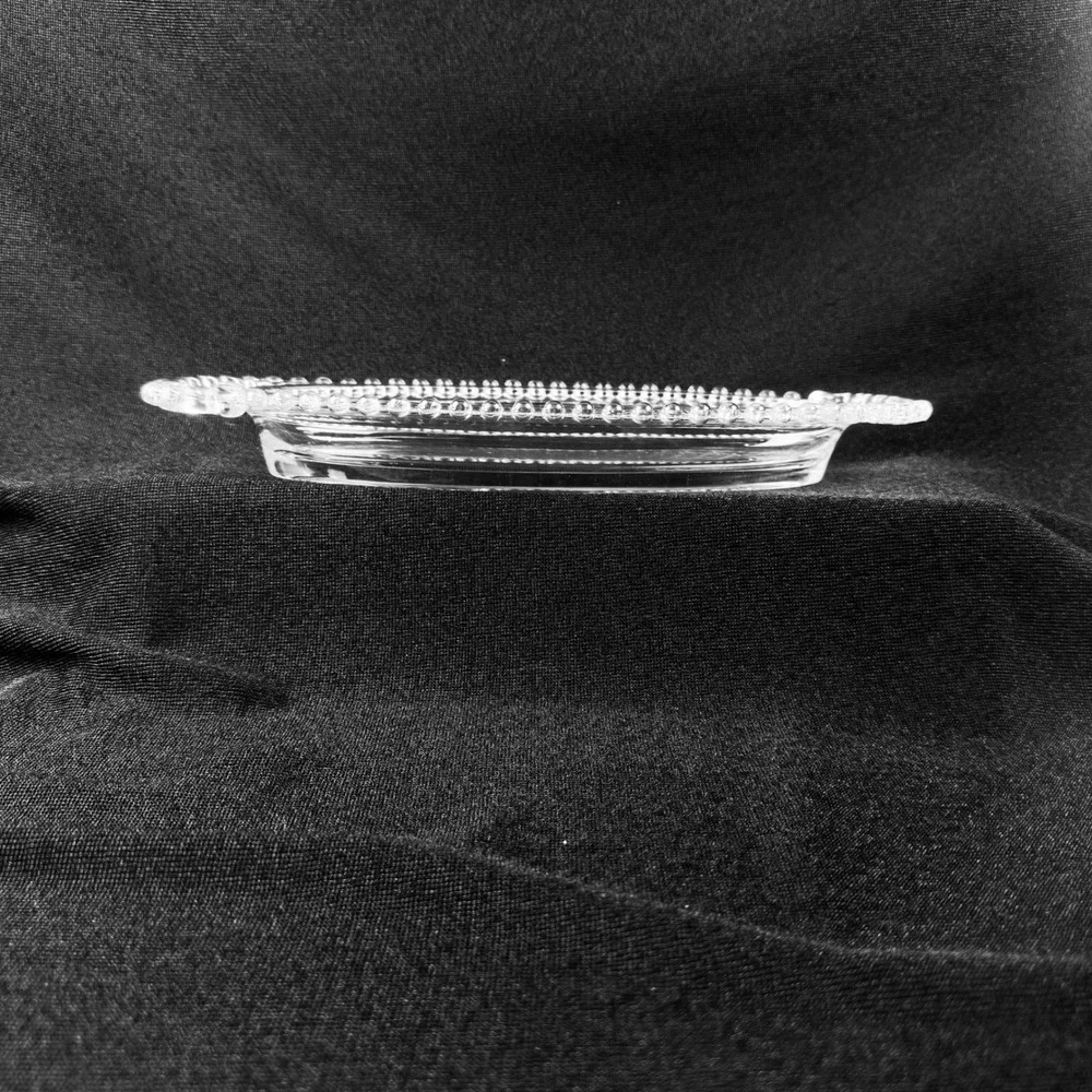 Imperial Candlewick Large Oval Celery Dish Handled Beaded Edge Glass Tray 13.5in